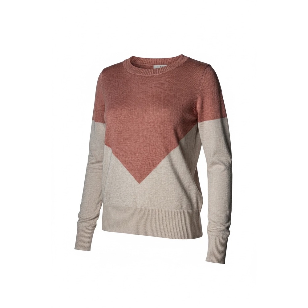 41 Hawthorn Women Mauve Pink Beige Colorblock Button Back Sweater Size M - Picture 2 of 5
